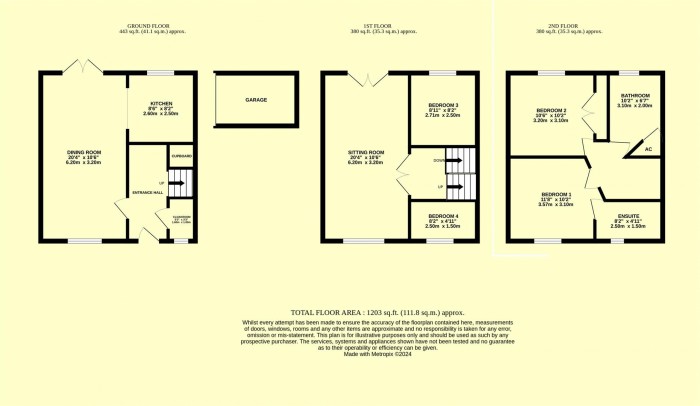 Floorplan for Paulls Close, Martock