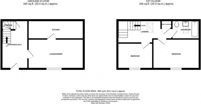 Floorplan for Ostlers Yard, Fore Street, Chard