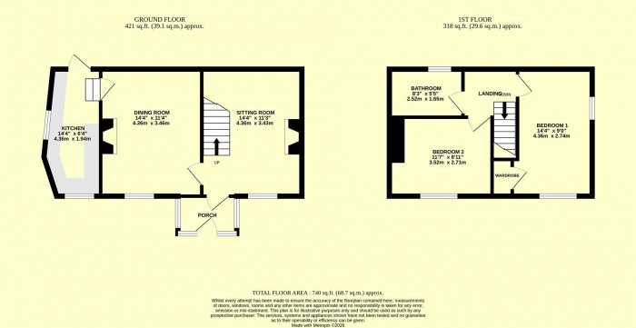 Floorplan for St. Margarets Lane, South Chard, Chard