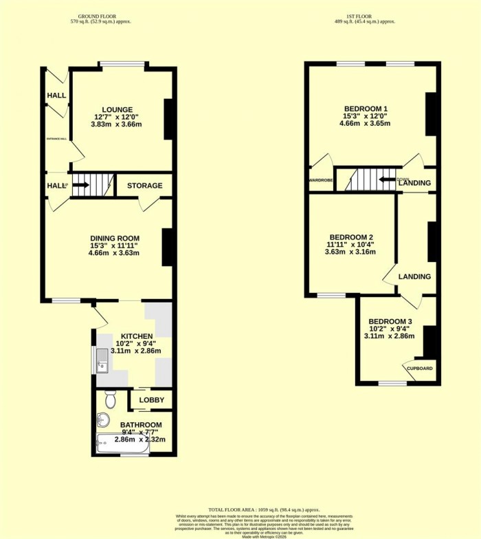 Floorplan for Bilston Villas, Crimchard, Chard