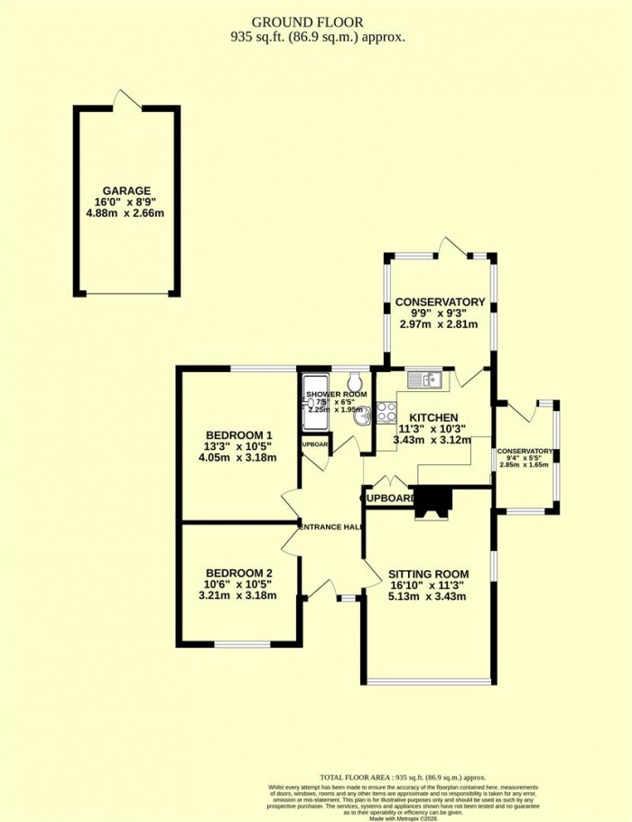 Floorplan for St. Marys Close, Chard