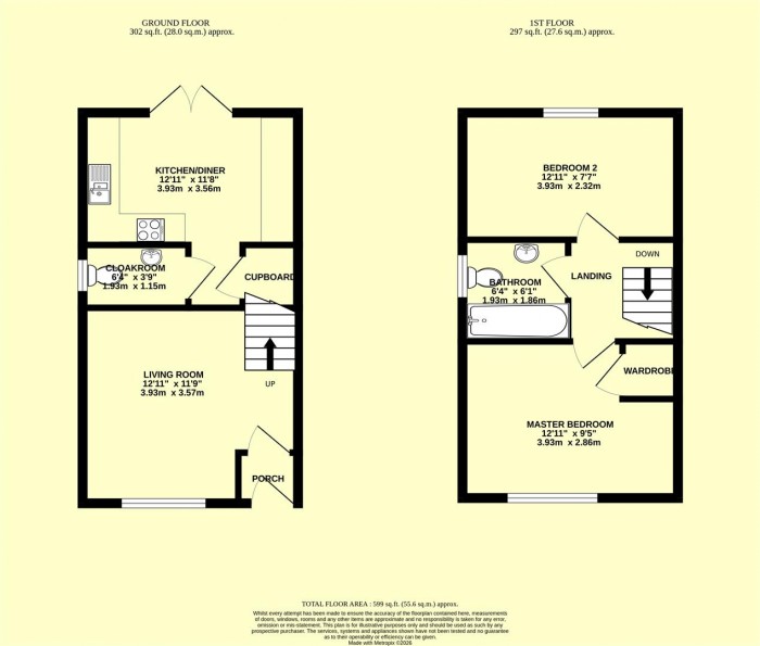 Floorplan for Honeycombe Vale, Chard