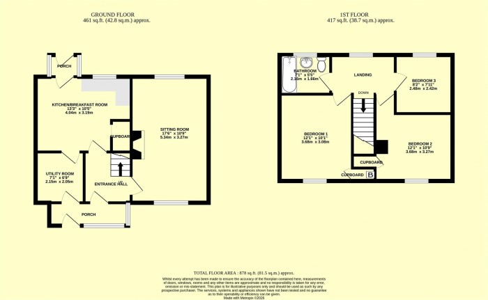 Floorplan for Auckland Way, Chard