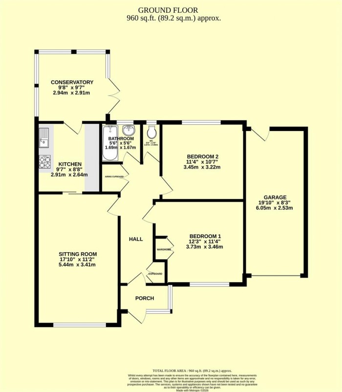 Floorplan for Oak End Way, Chard